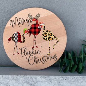 Flamingo Holiday Decor Merry Flocking Christmas Buffalo Plain and Leopard